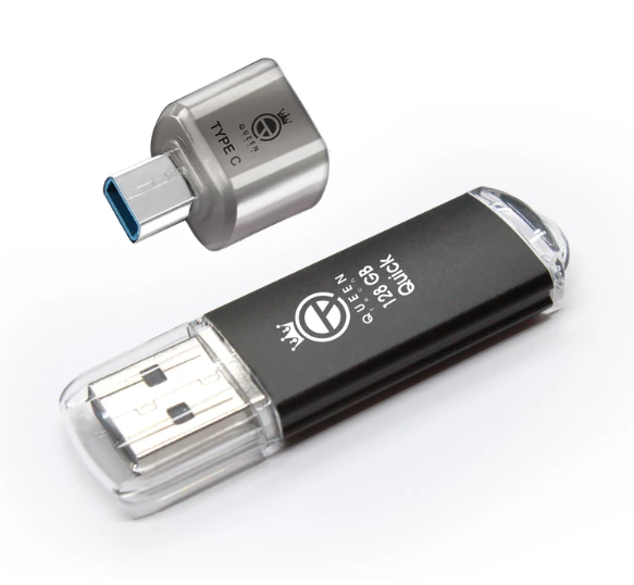 فلش مموری کوئین تک مدل QUICK C-PLUS ظرفیت 64 گیگا بایت به همراه مبدل usb-c otg